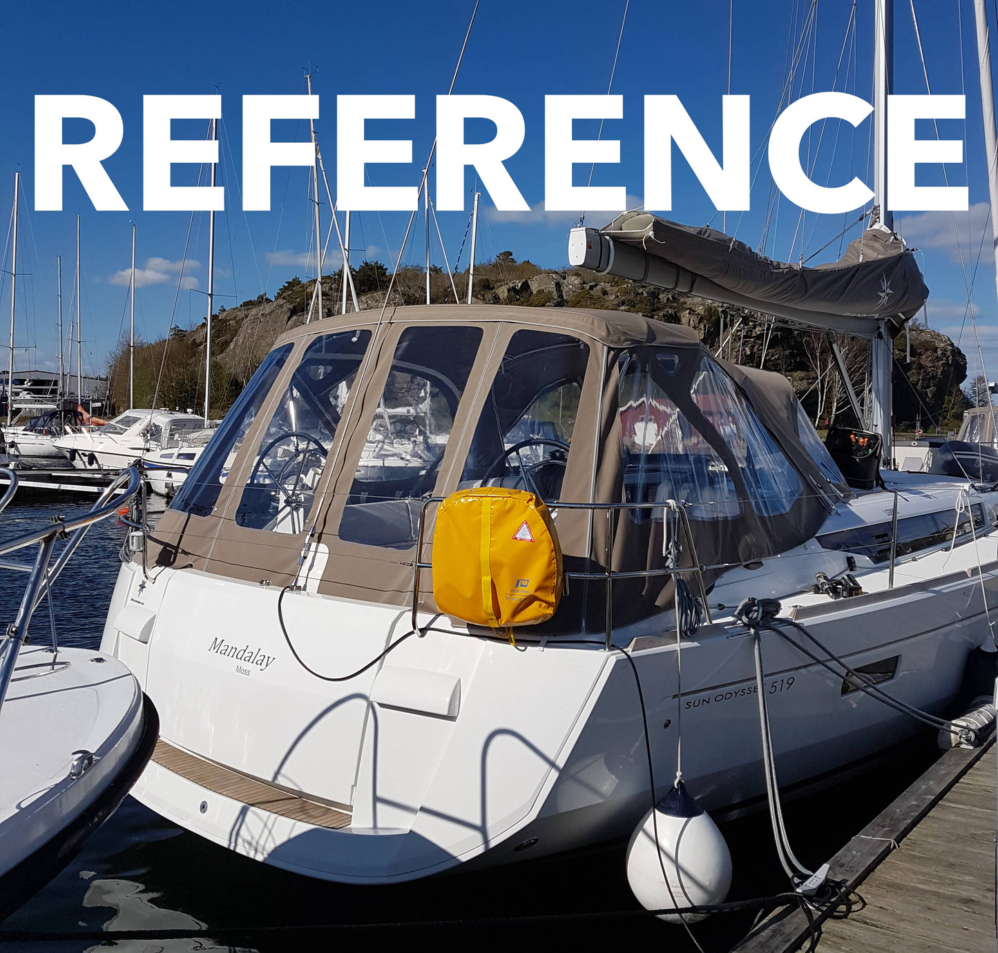 Jeanneau Yachts 57 Sittbrunnskapell XXXL med nya bågar till NV Equipment sprayhood