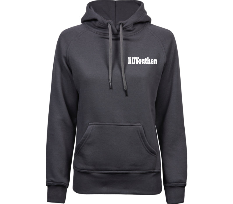 Broderad Hoodie Dam Dark Grey