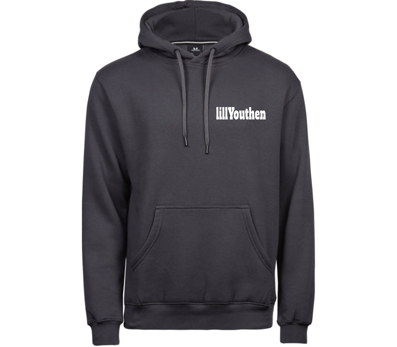 Broderad Hoodie Herr Dark Grey