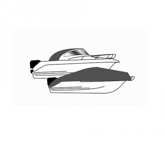 NV's schematic illustration of a harbor canopy for the Leader 735; the image shows the principle and not a photo of the specific boat.