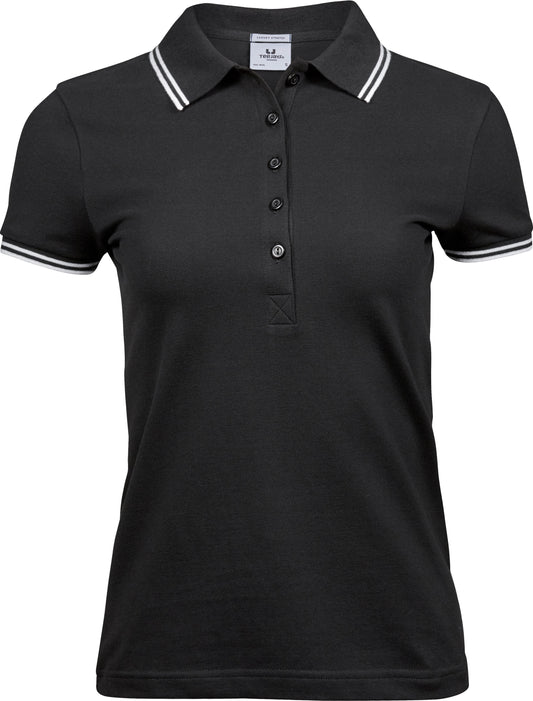 Broderet polo dame sort