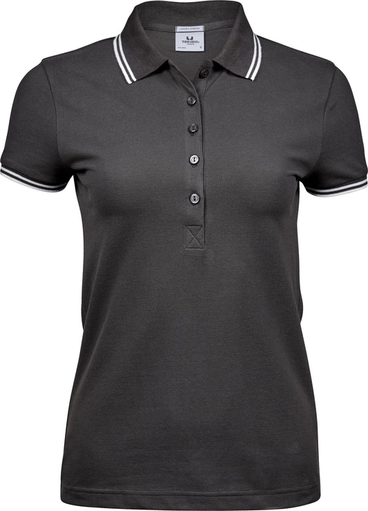 Broderet polo dame dark grey