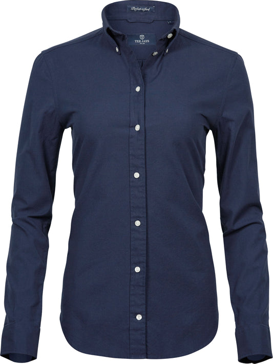 Brodert skjorte for kvinner Navy