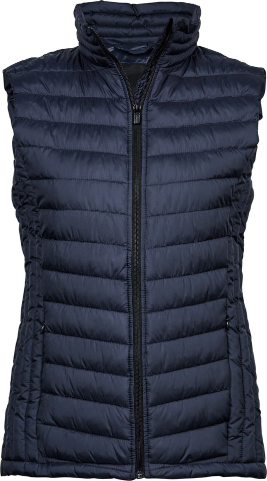 Broderet vest dame navy