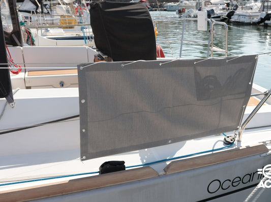 Windbreak privacy screen sailboat